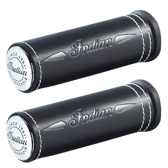 Indian Motorcycle Genuine Leather Handlebar Grip Wraps, Pair, Black | 2879999-01