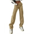 thumbnail image 5 of STARVNC Women High Waist Multi Pockets Zip Up Cargo Washed Distressed Pants, 5 of 5