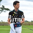 thumbnail image 3 of Balery I Love With Autism To The Moon And Back Camisa Polo de Hombre con Estampado, de Manga Corta y Tejido Medio, Camisa Tipo Golf Polo-Small, 3 of 6