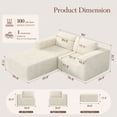 thumbnail image 4 of Vesgantti 80" L-Shaped Modular Sectional Sofa, Corduroy Cloud Couch with Deep Seat & Spring Support, 2-3 Seat Boneless Couch with Ottoman, No Assembly Required, Ideal for Small Spaces, Beige, 4 of 9