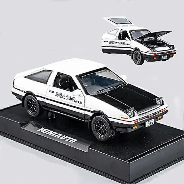 Toyota Trueno AE86 de Initial D, modelo de coche de aleación fundido a presión, coche deportivo de juguete para niños y adultos, coches de juguete con retroceso (negro, tipo A)