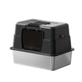 thumbnail image 2 of Fully Enclosed Cat Litter Box, Hooded Cat Litter Pan with Flip Entry Door, 50 x 35 x 35cm Overall Size, Stainless Steel Base 50 x 35 x 10cm, 2 of 5