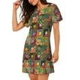 thumbnail image 2 of Naloa different patchwork Print Women Nightgowns,Womens Loungewear,Short Sleeve Sleepwear,Comfy Ladies Nightdress, 2 of 6