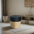thumbnail image 6 of Meridian Furniture Nimes Black Velour Fur Fabric Ottoman/Stool, 6 of 6