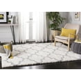 thumbnail image 2 of SAFAVIEH Fontana Hilda Geometric Plush Shag Area Rug, Cream/Grey, 4' x 6', 2 of 9