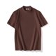 thumbnail image 2 of Camiseta COOFANDY Mock de cuello alto de manga corta de algodón para hombre, marrón, 2 of 6