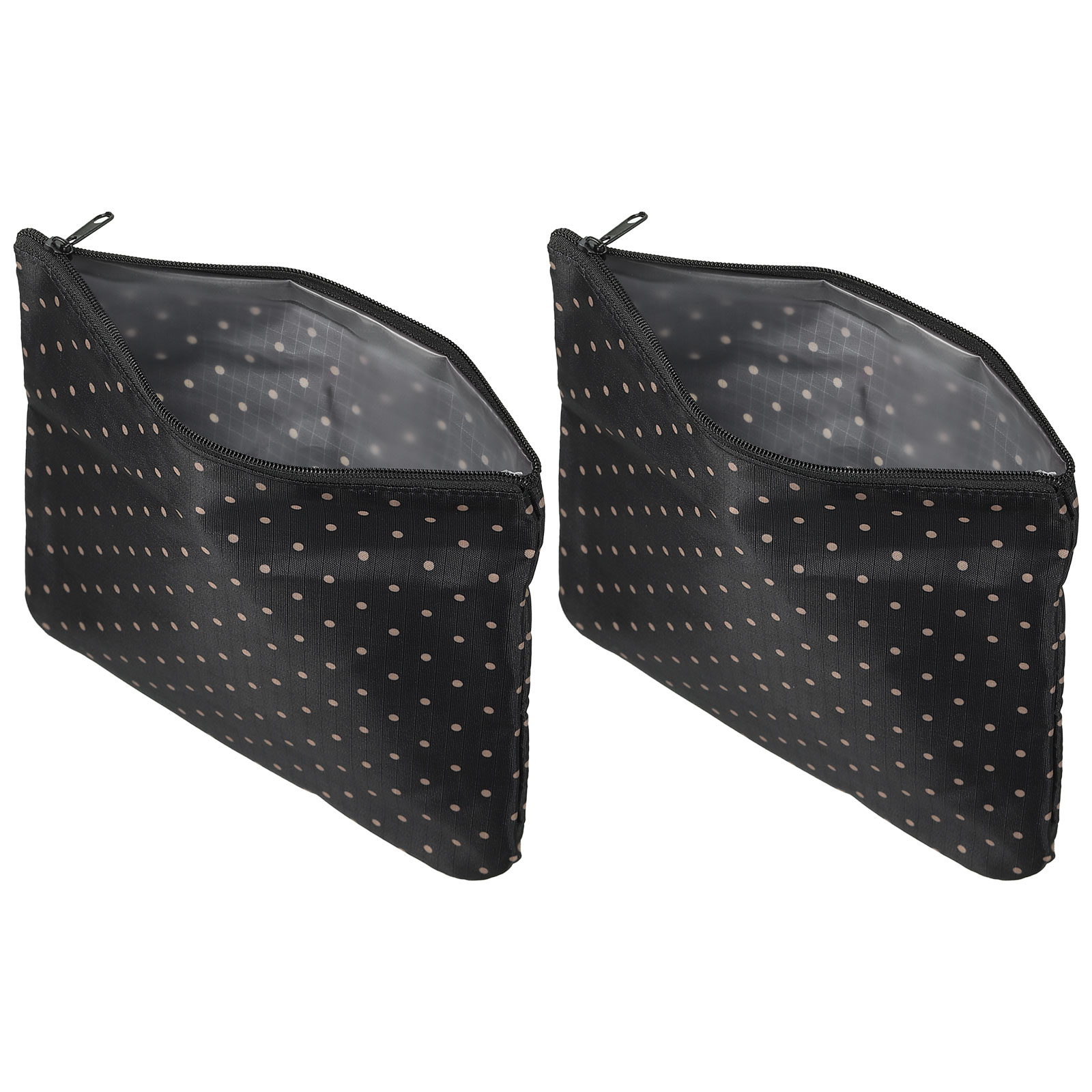 Unique Bargains Sacs à Collation et Sandwich Réutilisables en Tissu 5,1 x 7,7 Po Sacs à Lunch à Fermeture Éclair Pochette à Collation Rangement pour Aliments Lot de 2 Noir