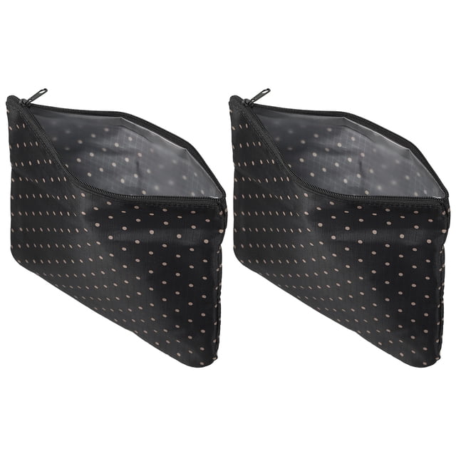 Unique Bargains Sacs à Collation et Sandwich Réutilisables en Tissu 5,1 x 7,7 Po Sacs à Lunch à Fermeture Éclair Pochette à Collation Rangement pour Aliments Lot de 2 Noir
