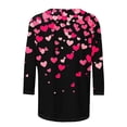 thumbnail image 5 of Yangnuo Womens Fashions Daily Valentine's Day Printed Blouses Tops Women's Casual Print Round Neck Three-Quarter Sleeve T-Shirt Loose Top For, 5 of 5