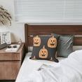 thumbnail image 5 of Halloween Throw Pillow Cases Happy Halloween Ghost Boo Spooky Pillow Cover Sofa Bed Throw Cushion Cover for Living Room Decor,16x16 Inch (2Pcs), 5 of 6