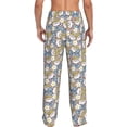 thumbnail image 3 of Uemuo Cute Rabbit Pattern Men's Wide Leg Palazzo Lounge Pants with Pockets Light Weight Loose Comfy Casual Pajama Pants-Large, 3 of 9