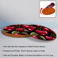thumbnail image 4 of Cherry 6PCS Round Coasters Set, Microfiber Leather Drink Coasters 11x11 cm/4.3x4.3 in - Heat Mats for Home and Kitchen Use, 4 of 6