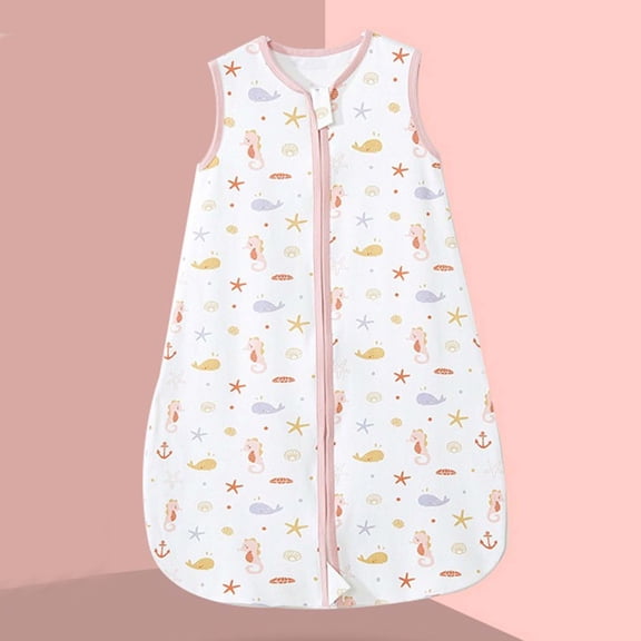 Xdegoge Infant Wearable Blanket Baby Sleep Sack 6-12 Months Sleeveless Lightweight Soft Sleepwear with 2-Way Zipper for Boys and Girls Hip Healthy