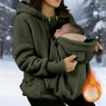thumbnail image 2 of mgoYE Women's Zip Up 3 in 1 Maternity Ba’by Wearing Hoodie Sweatshirt Jacket(AG,2XL), 2 of 7