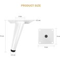thumbnail image 2 of Pieds de Table Pieds de Meubles de Cône 4 PCS Pieds d'Armoire en Acier Inoxydable Obliques/Vertical avec Base Silencieuse (Hauteur-10CM(4“), Blanc-Incliné), 2 of 5