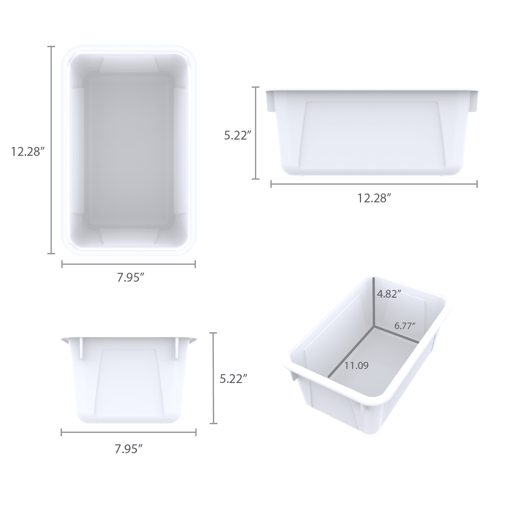Pen+Gear Plastic File Organizer Cubby Bin, Arctic White