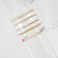 thumbnail image 4 of NICKSUN Tiny Pearl Gold Heart Beaded Bracelets For Women Dainty Gold Plated Pearls Stack Layered Beads Bracelet Gift set for MAMA Birthday Mother's Day, 4 of 8