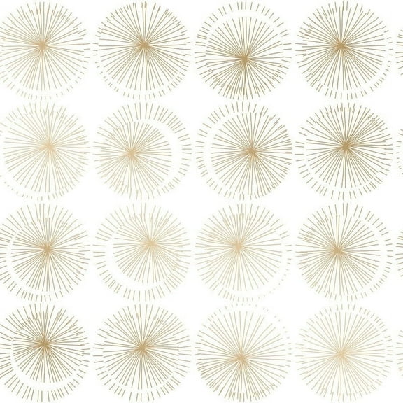 Tempaper Goodbye Moon White & Metallic Gold Peel and Stick Wallpaper, 20.5" x 16.5'