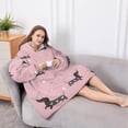 thumbnail image 5 of Oversized Wearable Blanket Hoodie,Cute Cartoon Dachshund Sherpa Blanket Hoodie with Super Pockets,Super Warm Fuzzy Pullover for Women & Men, 5 of 6