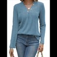 thumbnail image 1 of Camisas Elegantes de Textura para Mujer, de Algodón Básico con Rayas en las Axilas - Sudadera con Capucha Azul L, 1 of 9