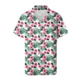 thumbnail image 6 of larppty Womens Hawaiian Button Down Shirts Short Sleeve Casual Floral Tropical Shirt Summer Beach Shirt Cool Button Up Tops（Dark Green， L）, 6 of 7