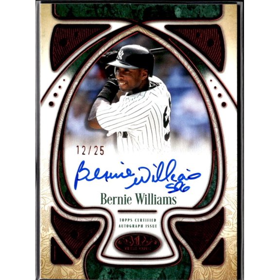 Bernie Williams 2026 Topps Tier One Auto Red #T10A-BW 12/25 New York Yankees New York Yankees MLB Autographed Baseball Trading Card