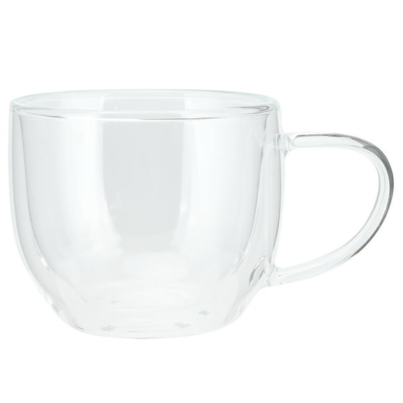 LHCER 250ml Glass Cup Transparent Double Wall Cup Coffee Milk Tea Mug With Handle