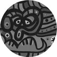 thumbnail image 1 of Ahgly Company Indoor Round Patterned Midnight Gray Area Rugs, 6' Round, 1 of 6