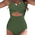 thumbnail image 1 of LOVEVER Women‘s One-Piece Swimsuit - Tummy Control High-Waisted Bathing suit  Full Coverage Swimwear with Deep V-Neck & Twisted Front  Non-Slip Grip - Stretchy Swim Suit for Beach  Pool, 1 of 7