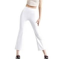 thumbnail image 4 of Cutuoiiu Women's Workout Out Solid Color High Waist Loose Tight Waist Flared Yoga Elastic Full Length Pants Gifts, 4 of 9