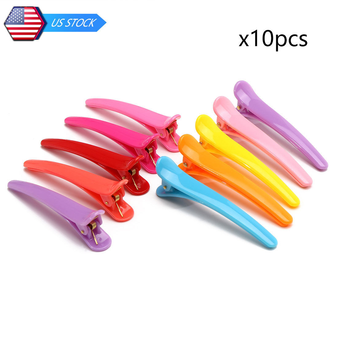 10 Pcs Plastic Single Prong DIY Hairstyle Alligator Hair Clip 3.1" Long