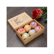 6 Pcs Bath Bombs Rose Smell Sea Salt Handmade Organic Bath Bombs Gifts