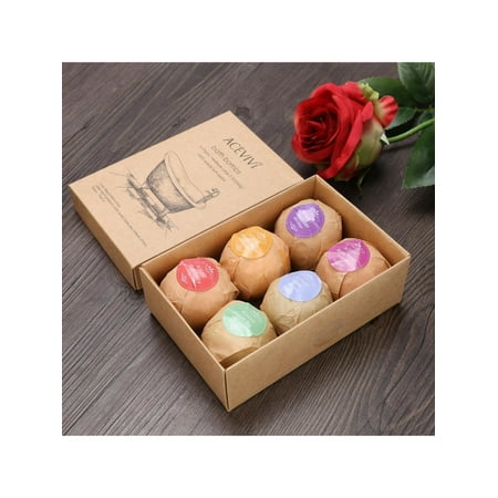 6 Pcs Bath Bombs Rose Smell Sea Salt Handmade Organic Bath Bombs Gifts