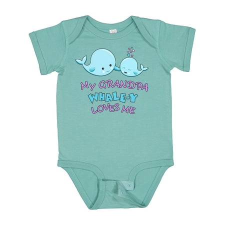 

Inktastic My Grandpa Whale-y Loves Me Gift Baby Boy or Baby Girl Bodysuit