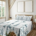 thumbnail image 3 of Ambesonne Teal White Fitted & Top Sheet Set with Shams, Orchids Floral Photo, Teal White, 3 of 8