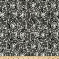 3 Wishes Fabric Spooky Night Spider Web 100% Cotton Fabric sold by the yard