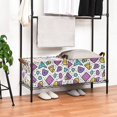 thumbnail image 3 of Yayeee Foldable Storage Basket for Shelves with Handles Waterproof Cloth Bins, Purple Retro Pattern, 3 of 7