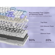 RK ROYAL KLUDGE RK96 RGB Limited Ed, 90% 96 Keys Wireless 3-Mode BT5.0/2.4G/USB-C Hot Swappable Mechanical Keyboard w/Wrist Rest, Volume Control, Software, Massive Battery, RK Pale Green Switch