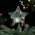 thumbnail image 7 of MOQIN 10-Inch Natural Star with Pinecones,Christmas Tree Star Topper Pine Picks Red Berry Bow Christmas Treetop Decoration with Spring Support for Holidays Indoor Festive Party Home Ornament, 7 of 7