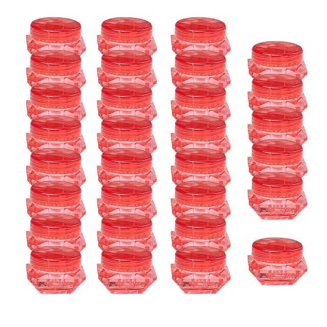 30 Uds. Frascos recargables para cosméticos con botella de crema para los ojos, muestra cosmética ligera, envase cosmético, contenedor de tarro vacío Rojo shamjiam Tarros recargables