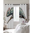 thumbnail image 4 of Chameleon Animal Motif Blackout Curtains for Bedroom Living Room Darkening Curtains 63 Inches Long Watercolor Chameleon Artwork Window Curtain 2 Panels Set Window Treatment Grommet Drapes 42"x63", 4 of 9