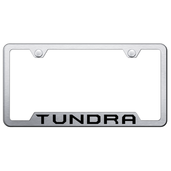 Toyota Tundra Brushed Stainless Notched License Plate Frame Official Licensed