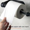 thumbnail image 5 of Black Kitchen Roll Holder 1pc No Drilling Required One Hand Tear Paper Towel Holder for Kitchen/Bathroom Kitchen Roll Holder Wall/Under Cabinet Self A, 5 of 5