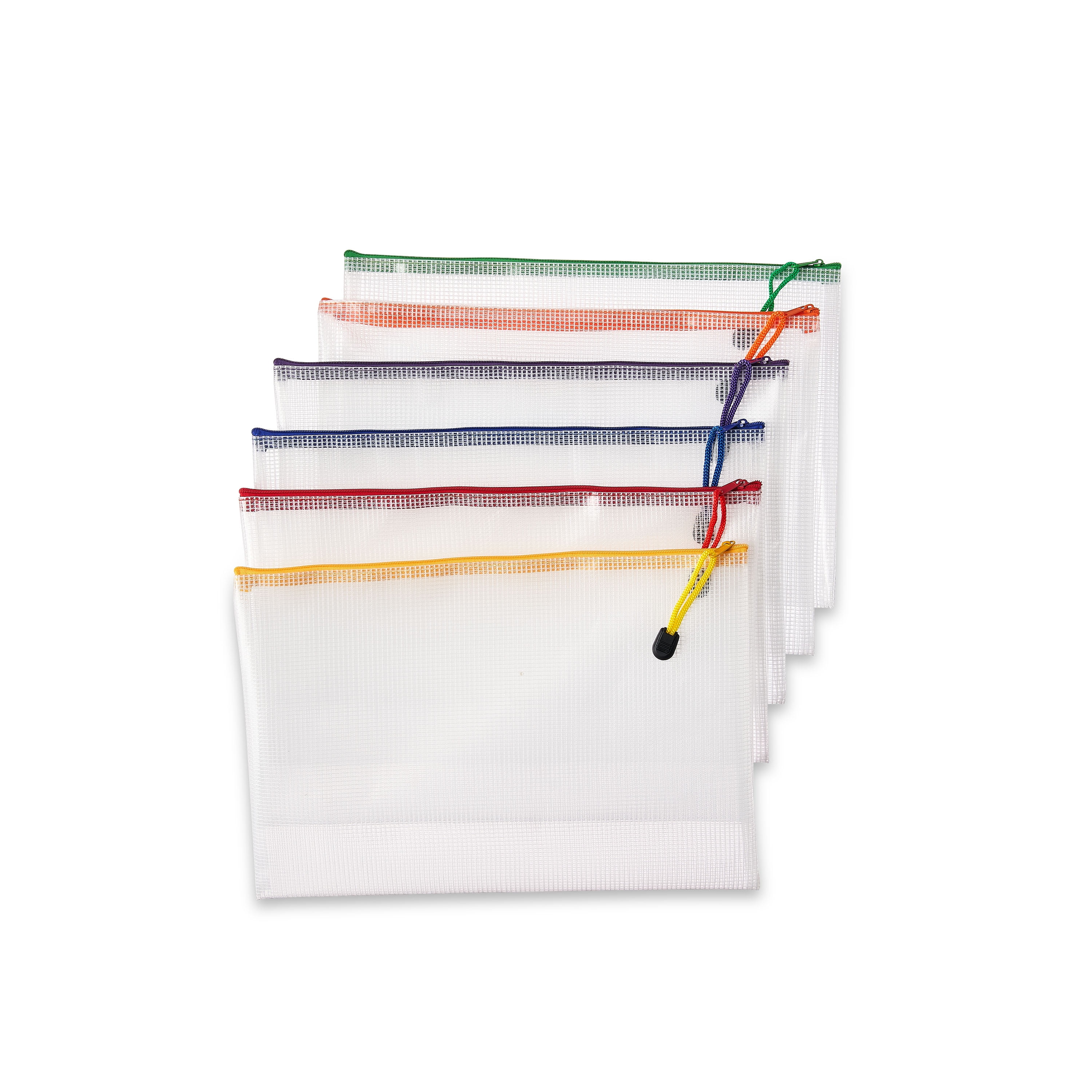 Pen + Gear Mesh Zipper Pouches, 6 Pack, Clear, Back to School