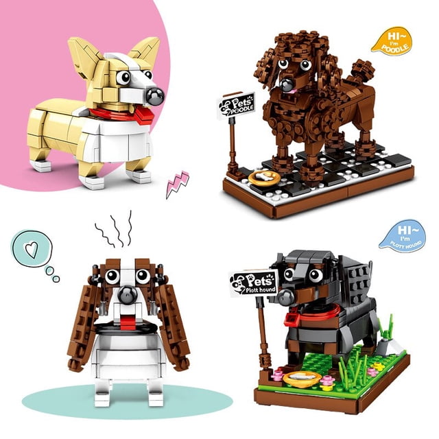 Mini Blocks Toys Welsh Corgi Dog Pet Bricks Building Toy for Children CHRISTMA GIFT TOY FOR TOY heqiyong LED