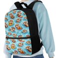 thumbnail image 4 of Uourmeti Cartoon Otter Water Play Pattern Smooth Zipper Backpack, 17 Inch Modern Design School Backpack Personalized School Bag for Travelers, 4 of 6