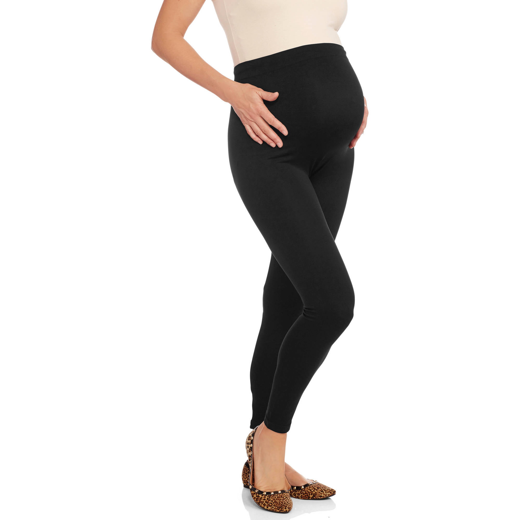 Maternity Seamless Nylon Spandex Over-Belly Leggings - Walmart.com