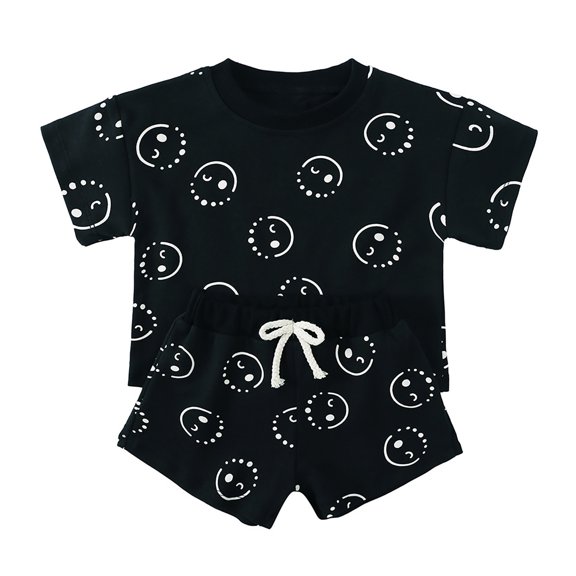 Hihipz Toddler Kids T Shirt Lightning Print Short Sleeve Crewneck Tee Casual Leisure Tshirts