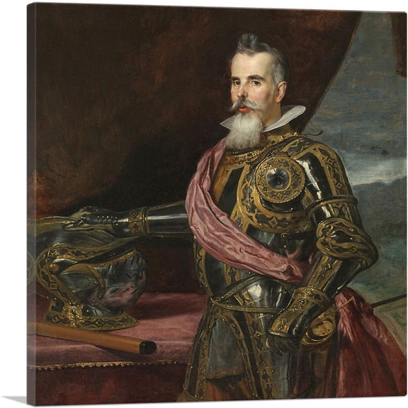 ARTCANVAS Juan Francisco De Pimentel Count Of Benavente 1648 Canvas Art Print by Diego Velazquez - Size: 18" x 18" (0.75" Deep)