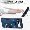 thumbnail image 3 of SaniMore Compatible with Google Pixel 7A Case, Wallet Stand Elastic Credit Card Slot Magnetic Car Mount Ring Holder Premium PU Leather Protection Cover for Google Pixel 7A 6.1-inch, Blue, 3 of 9